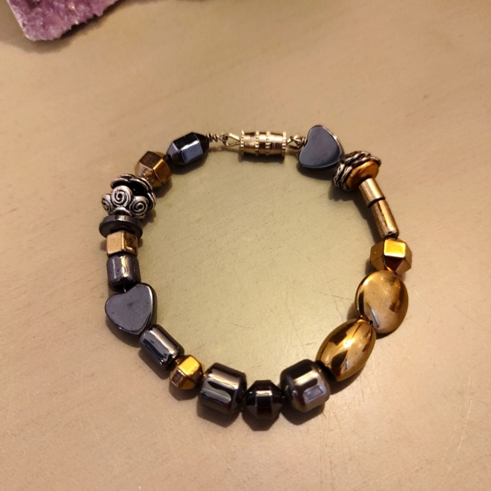 Vintage metallic charm bracelet